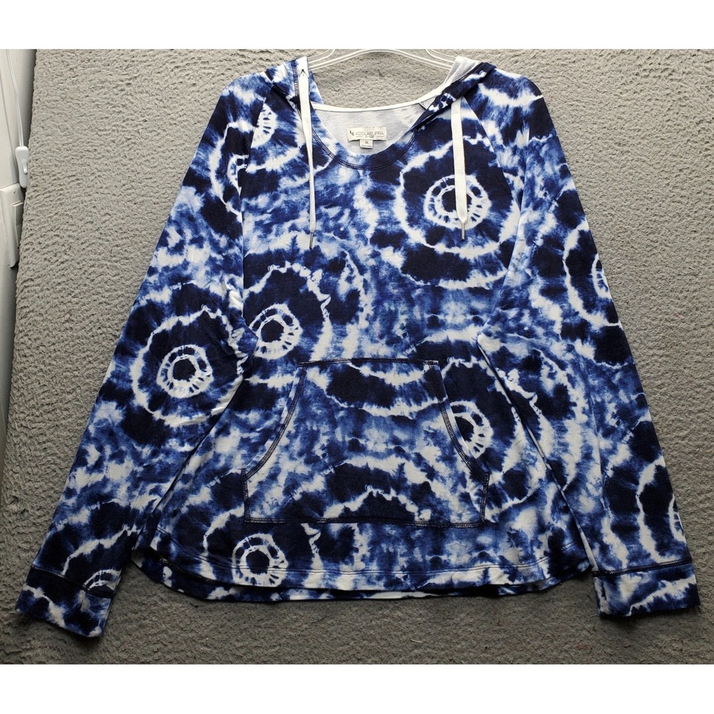 Koolaburra by UGG Hoodie Womens 1X Multi Tie Dye Stretch Drawstring Pullover EUC
